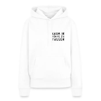 Kaum in Torte zu fassen - Frauen Premium Bio Hoodie - Weiß - Vorne - Julia (174cm)