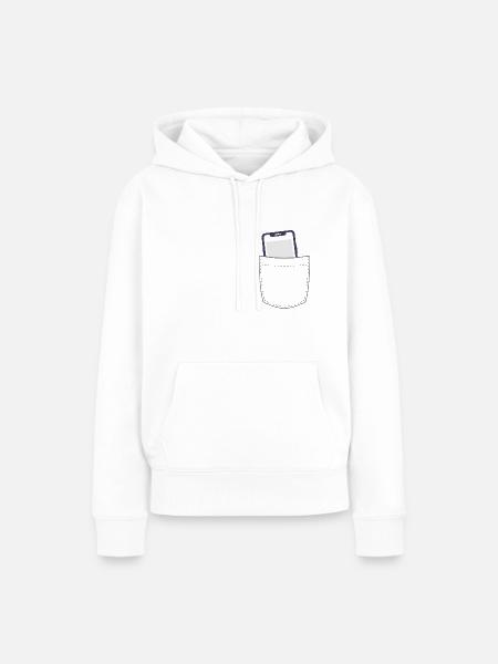 Brusttasche mit Smartphone Handy - Frauen Premium Bio Hoodie - Weiß