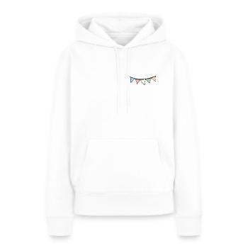 Wimpel Girlande _outline_black_pastel1 - Frauen Premium Bio Hoodie - Weiß - Vorne - Julia (174cm)