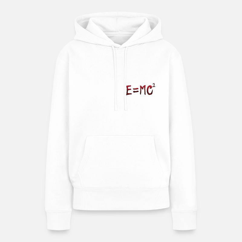 E-MC2 - Dame Premium hoodie, økologisk bomuld - hvid