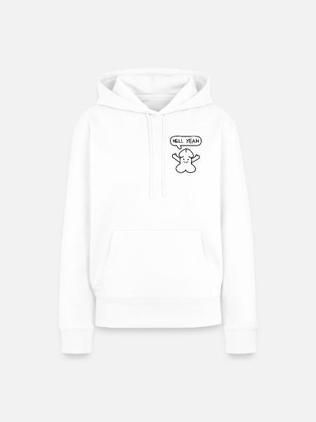 lustiges Junior 'Hell yes'-Emoticon - Frauen Premium Bio Hoodie - Weiß