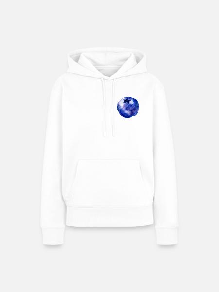Blaubeere - Frauen Premium Bio Hoodie - Weiß