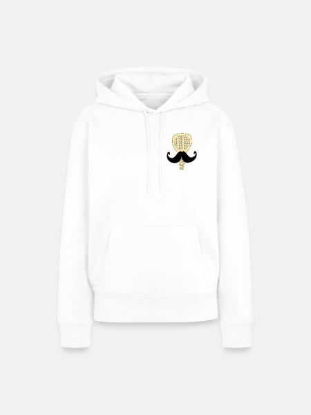 Padelschläger Schnurrbart Padel - Frauen Premium Bio Hoodie - Weiß