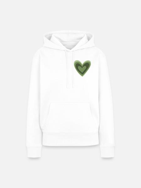 Green Heart - Frauen Premium Bio Hoodie - Weiß