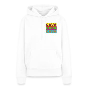 Cava Pop Triptyque - Sweat à capuche Premium bio Femme - blanc - Devant - Julia (174cm)