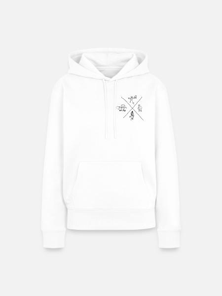 Kritzel-Core - Frauen Premium Bio Hoodie - Weiß
