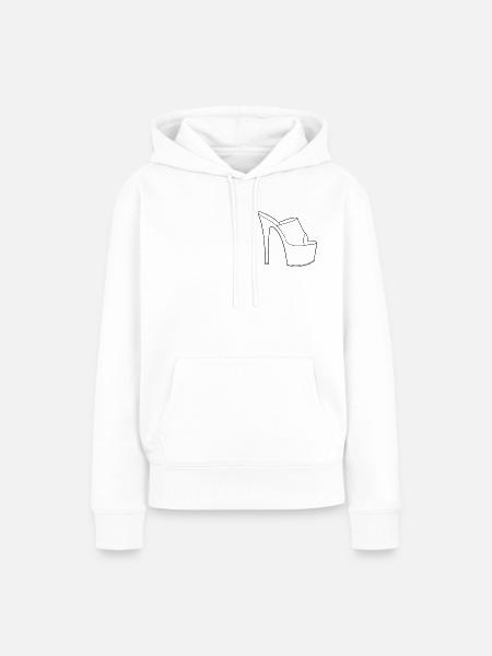 Platform-Hochhacke Linienkunst - Frauen Premium Bio Hoodie - Weiß