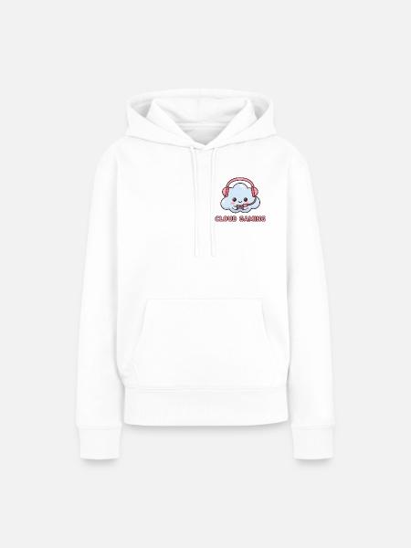 Cloud-Gaming | Niedliche Kawaii Gamer Cloud - Frauen Premium Bio Hoodie - Weiß