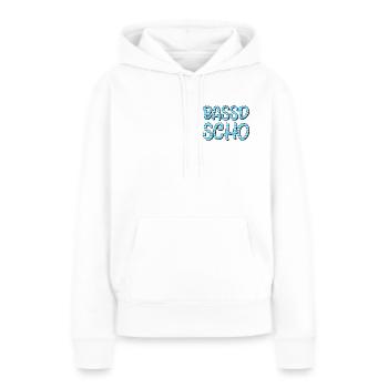 Bassd scho - Frauen Premium Bio Hoodie - Weiß - Vorne - Julia (174cm)