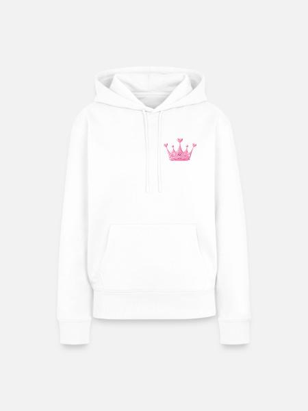 Krone - Frauen Premium Bio Hoodie - Weiß