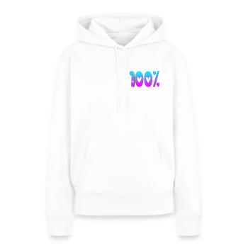 100 POUR CENT DE PERFORMANCE DE MISE AU POINT - Sweat à capuche Premium bio Femme - blanc - Devant - Julia (174cm)