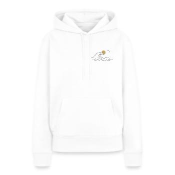 Lune et mer - Sweat à capuche Premium bio Femme - blanc - Devant - Julia (174cm)
