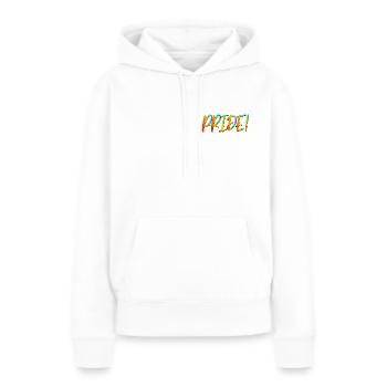 SCHRIFTZUG PRIDE - LGBTQ COMMUNITY - Frauen Premium Bio Hoodie - Weiß - Vorne - Julia (174cm)