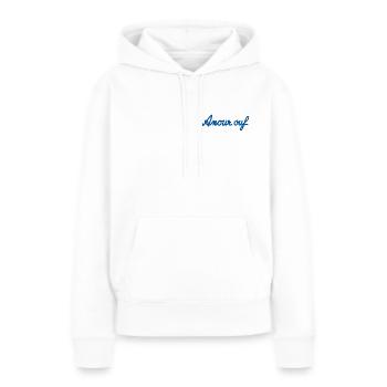 Amour Ouf – Hellblauer Stil - Frauen Premium Bio Hoodie - Weiß - Vorne - Julia (174cm)