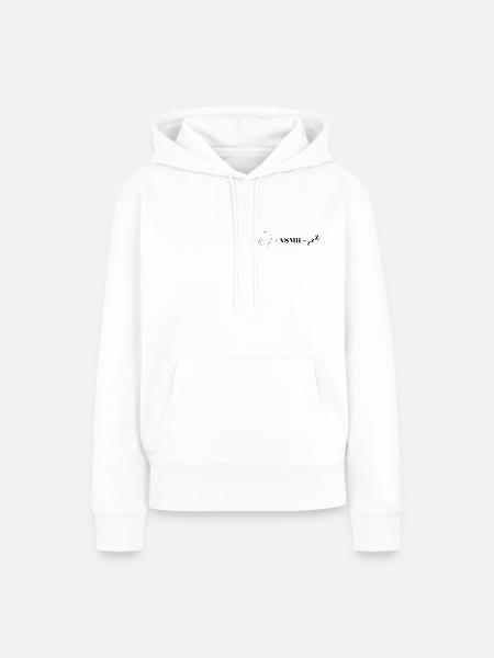 ASMR Sleep Math: 🎧 + ASMR = Zzz - Frauen Premium Bio Hoodie - Weiß