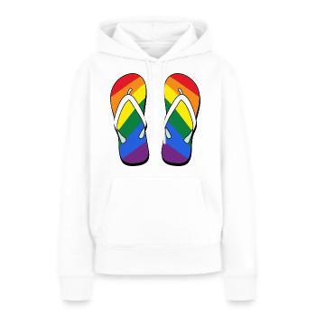 gay flip flop LGBTIQ Gay Pride CSD Summer - Frauen Premium Bio Hoodie - Weiß - Vorne - Julia (174cm)