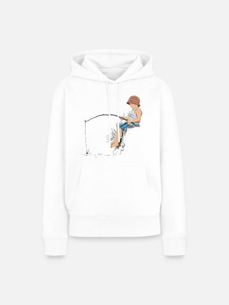 Angler - Frauen Premium Bio Hoodie - Weiß