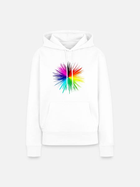Farbexplosion Radialburst - Frauen Premium Bio Hoodie - Weiß