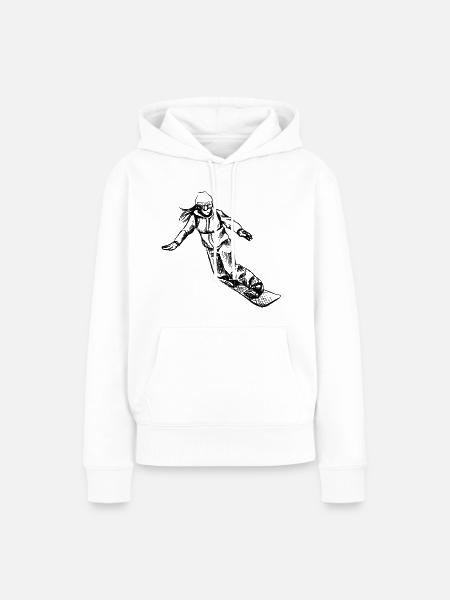 Snowboarderin I - Frauen Premium Bio Hoodie - Weiß