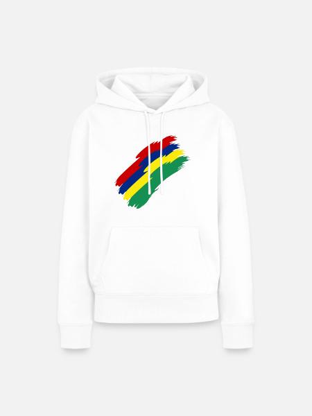 Mauritius Fahne Farben - Frauen Premium Bio Hoodie - Weiß