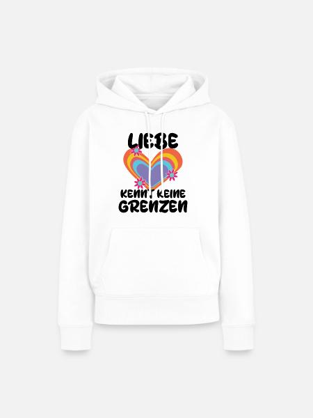 Gleichberechtigung Lgbt beziehung Herz Statement - Frauen Premium Bio Hoodie - Weiß