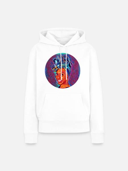 Afro Queen Kopftuch Kita - Frauen Premium Bio Hoodie - Weiß