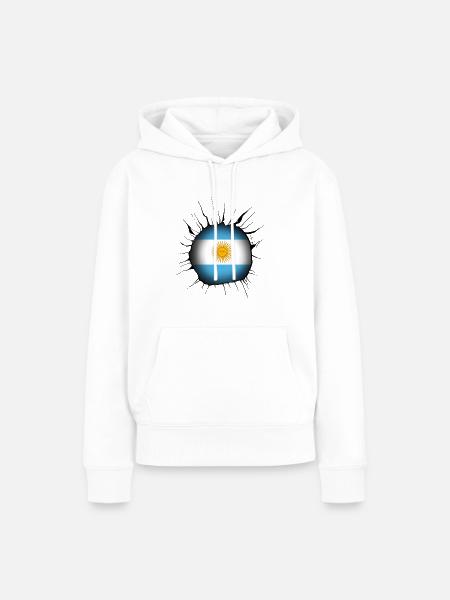 Argentinien - Frauen Premium Bio Hoodie - Weiß