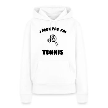j’peux pas j’ai tennis - Sweat à capuche Premium bio Femme - blanc - Devant - Julia (174cm)