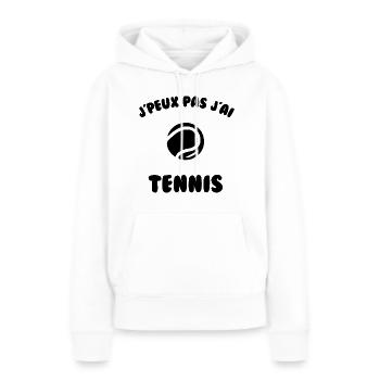 j’peux pas j’ai tennis - Sweat à capuche Premium bio Femme - blanc - Devant - Julia (174cm)