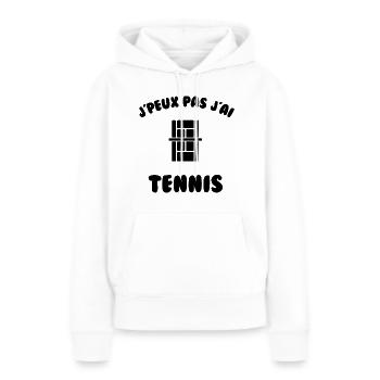 j’peux pas j’ai tennis - Sweat à capuche Premium bio Femme - blanc - Devant - Julia (174cm)
