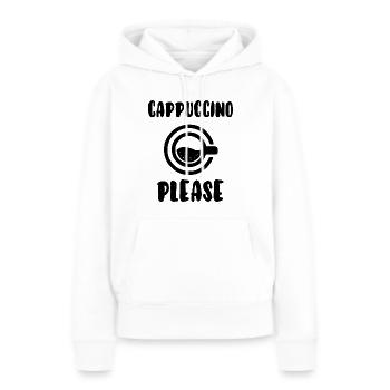 Cappuccino please - Sweat à capuche Premium bio Femme - blanc - Devant - Julia (174cm)