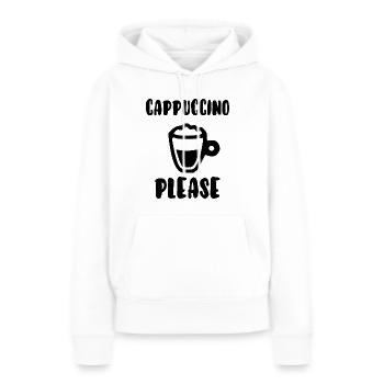 Cappuccino please - Sweat à capuche Premium bio Femme - blanc - Devant - Julia (174cm)