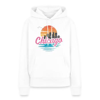 Chicago City - Frauen Premium Bio Hoodie - Weiß - Vorne - Julia (174cm)