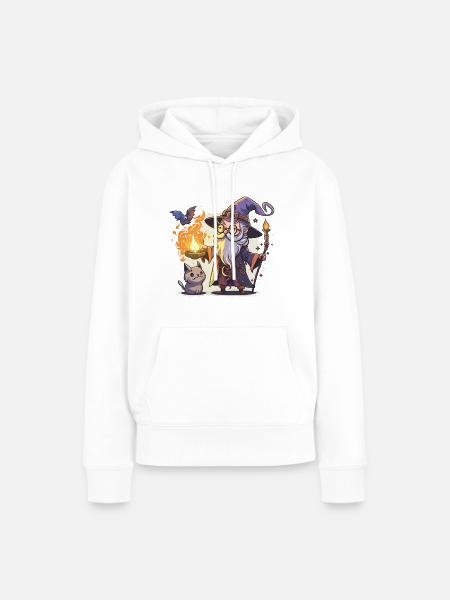 Zauberer und Vertrauter - Frauen Premium Bio Hoodie - Weiß