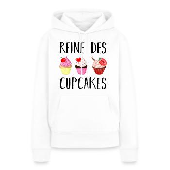 Reine des cupcakes cadeau pâtisserie patissière - Sweat à capuche Premium bio Femme - blanc - Devant - Julia (174cm)