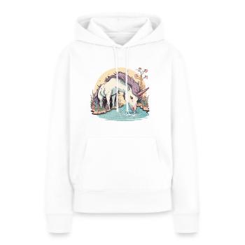 Rafraîchissant éthéré - Sweat à capuche Premium bio Femme - blanc - Devant - Julia (174cm)