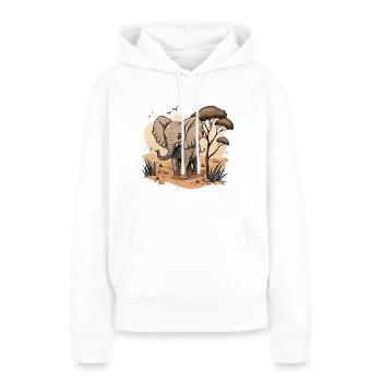 Géant de la savane - Sweat à capuche Premium bio Femme - blanc - Devant - Julia (174cm)