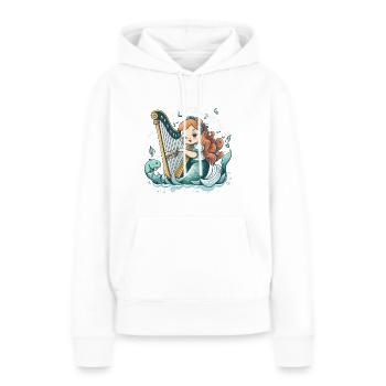 La Sirène mélodique - Sweat à capuche Premium bio Femme - blanc - Devant - Julia (174cm)