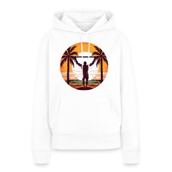 Calisthenics, Klimmzüge, Pullups, Muscle ups, Body - Frauen Premium Bio Hoodie - Weiß - Vorne - Julia (174cm)
