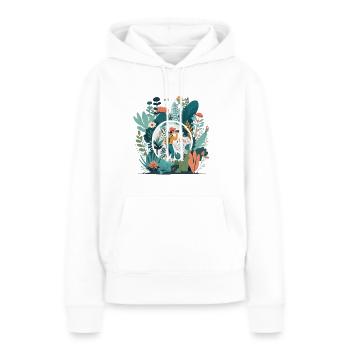 Astronomie-Liebhaber: Sternenbeobachtung - Frauen Premium Bio Hoodie - Weiß - Vorne - Julia (174cm)