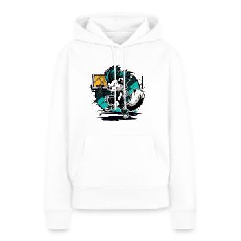 Stinktier-Streetball - Frauen Premium Bio Hoodie - Weiß - Vorne - Julia (174cm)