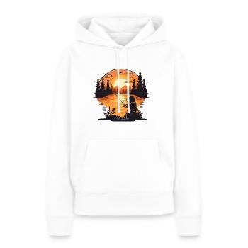 Capture des lève-tôt - Sweat à capuche Premium bio Femme - blanc - Devant - Julia (174cm)