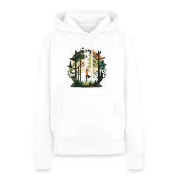 Flux forestier - Sweat à capuche Premium bio Femme - blanc - Devant - Julia (174cm)