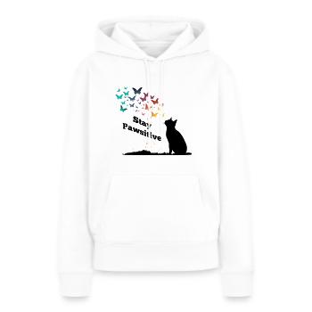 Stay Pawsitive - Women’s Premium Organic Hoodie - white - Front - Julia (174cm)
