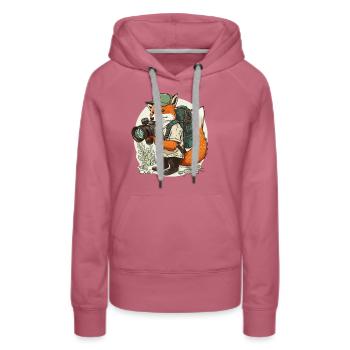 Foxs Flash - Women’s Premium Organic Hoodie - mauve - Front - Isabella (175cm)