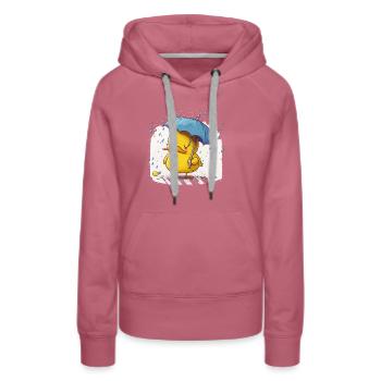 Quack Attack - Women’s Premium Organic Hoodie - mauve - Front - Isabella (175cm)