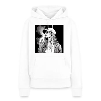 Swagger Jagger - Sweat à capuche Premium bio Femme - blanc - Devant - Julia (174cm)