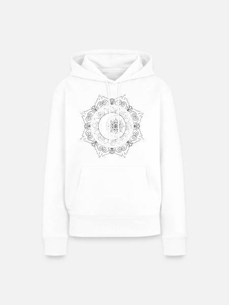 Mandala - Frauen Premium Bio Hoodie - Weiß