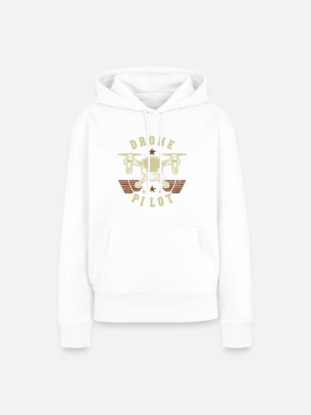 Drohnenpilot im Retro-Stil - Frauen Premium Bio Hoodie - Weiß