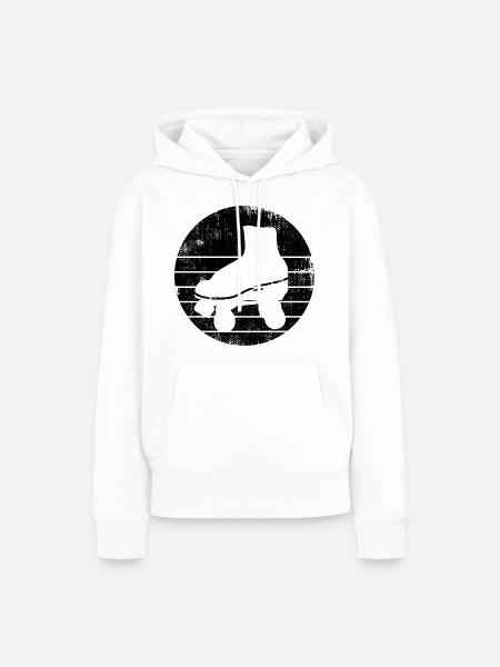 Rollschuhe Skizze - Frauen Premium Bio Hoodie - Weiß
